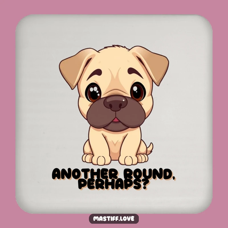 Funny Mastiff Puppy Head Tilt Coaster - Protect Surfaces with Dog Humor Funny Gift