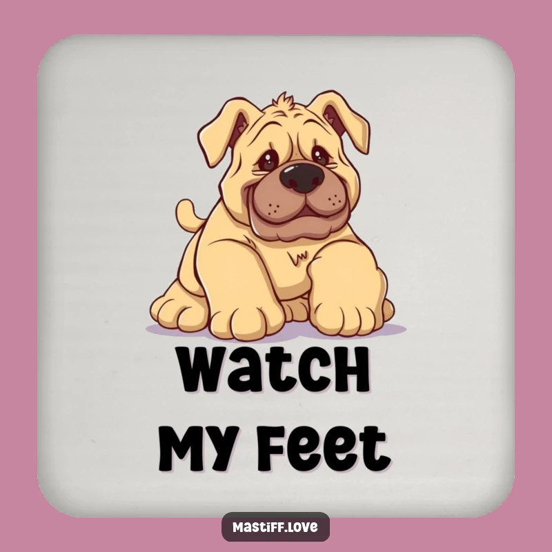 Funny Tripping Mastiff Coaster - Hilarious Dog Accessory to Protect Surfaces with Humor!