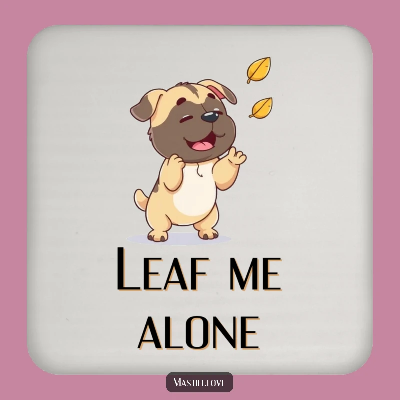 Funny Mastiff Leaf Coasters: Playful Dog Art for Autumn Tables