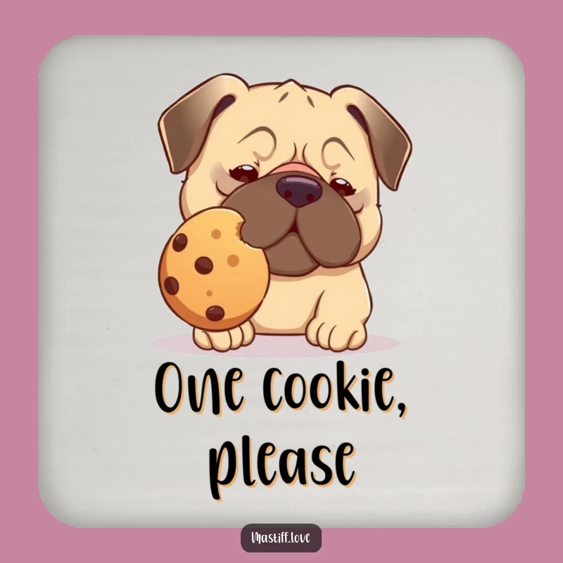 Funny Kawaii Mastiff Coaster: Cookie Balance Protection, Perfect Home Gift