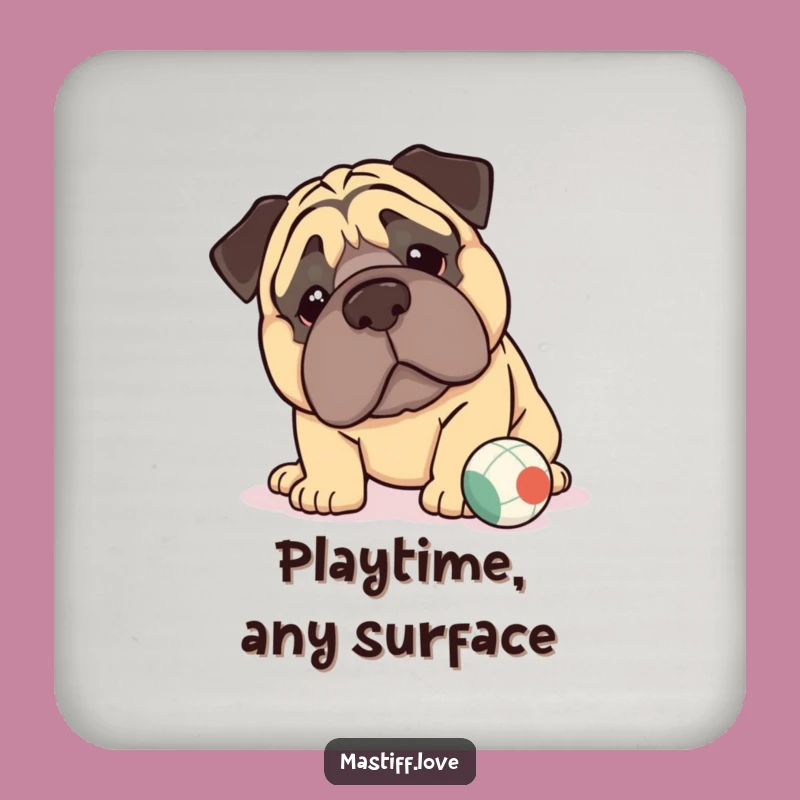 Funny Kawaii Mastiff Coasters (Set of 4): Protect Surfaces with Jowly Charm, Funny Gift