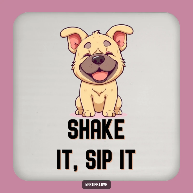 Funny Kawaii Mastiff Coasters (Set of 4): Floppy Ears Protect Surfaces, Funny Gift