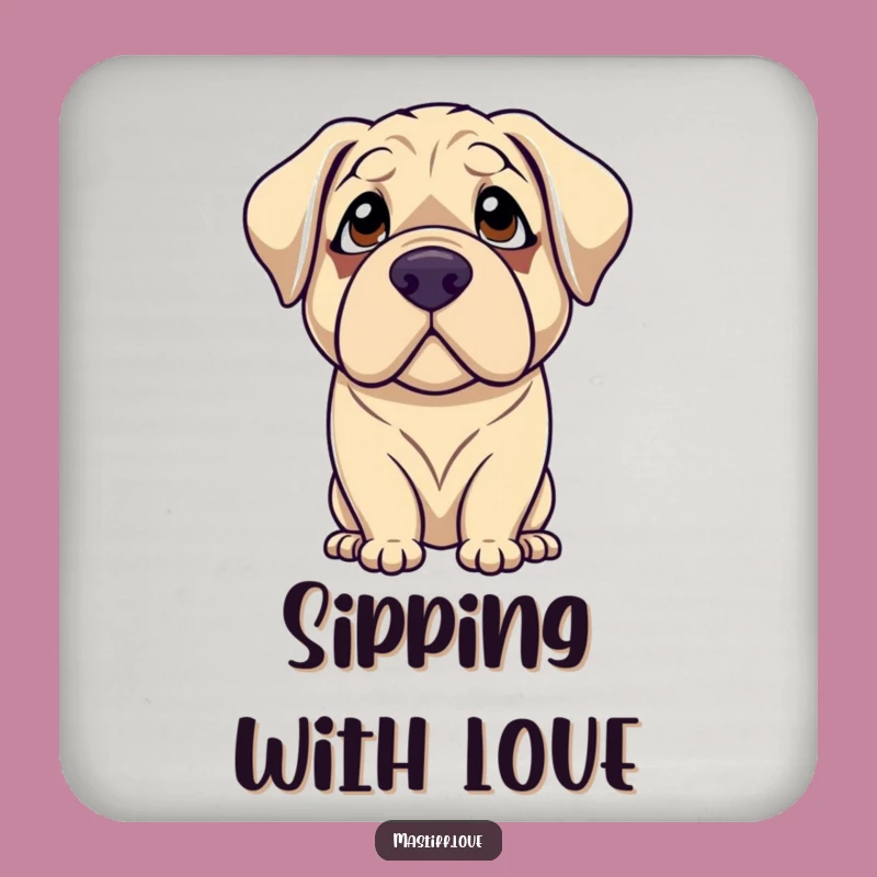 Funny Mastiff Coaster Set: Gentle Adoration & Hilarious Protection