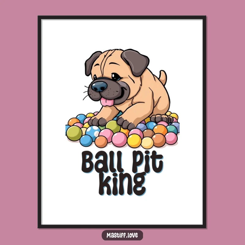 Funny Energetic Mastiff Poster - Hilarious Dog Art Print for Playful Decor!