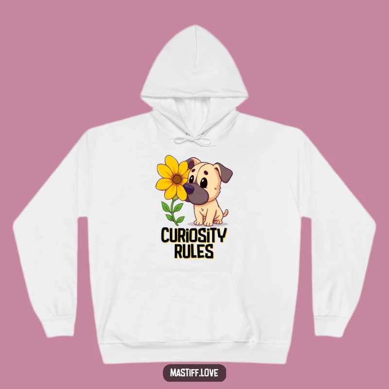 Funny Mastiff Flower Hoodie: Cozy Cartoon Comfort for Curious Pups