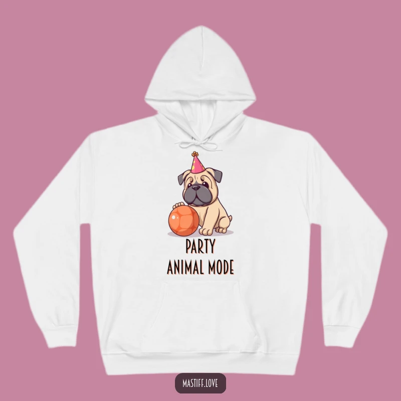 Funny Kawaii Mastiff Party Hoodie - Cozy Celebration Wear