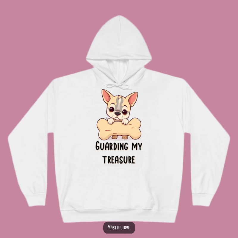 Cozy Mastiff Bone Hoodie: Little Peek, Warm Humorous Dog Gift