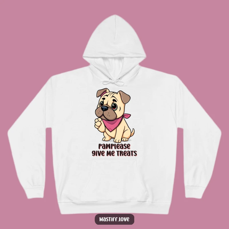 Funny Kawaii Mastiff Hoodie: Bandana Paw Pup, Perfect Cozy Gift