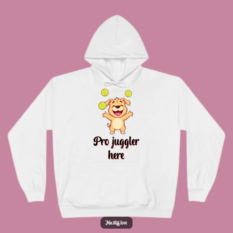 Funny Mastiff Hoodie: Joyful Juggling Dog Sweatshirt for Dog Lovers