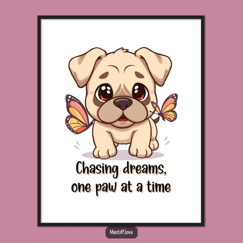 Free Printable Kawaii Mastiff Wall Art - Innocent Doggo Downloadable for Charm