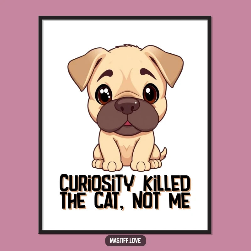 Free Printable Wall Art: Curious Mastiff Puppy, Heartwarming Dog Decor Download
