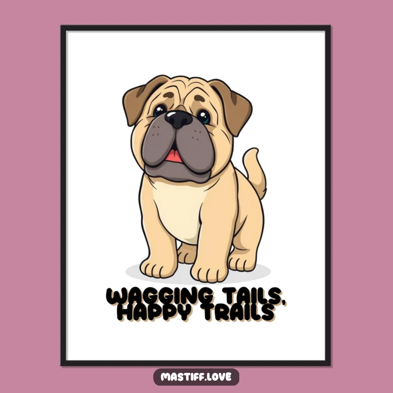 Free Printable Wall Art: Excited Mastiff Pup, Funny Downloadable Decor for Dog Lovers!