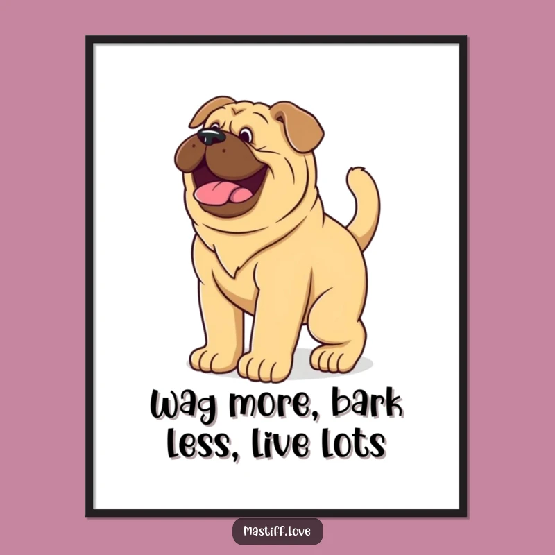 Free Printable Wall Art: Happy Puppy Wagging Tail - Funny Dog Decor