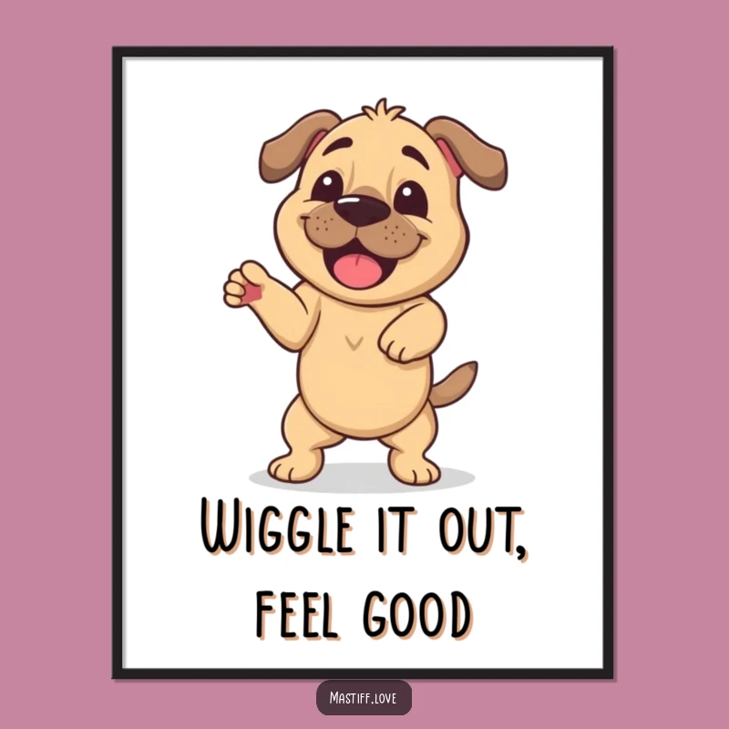 Funny Free Printable Wall Art: Dancing Mastiff's Joyful Moves!