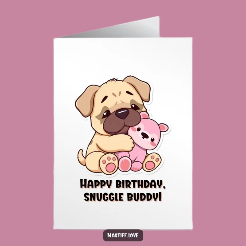 Free Printable Mastiff Birthday Card: Cozy Cuddles for a Special Day