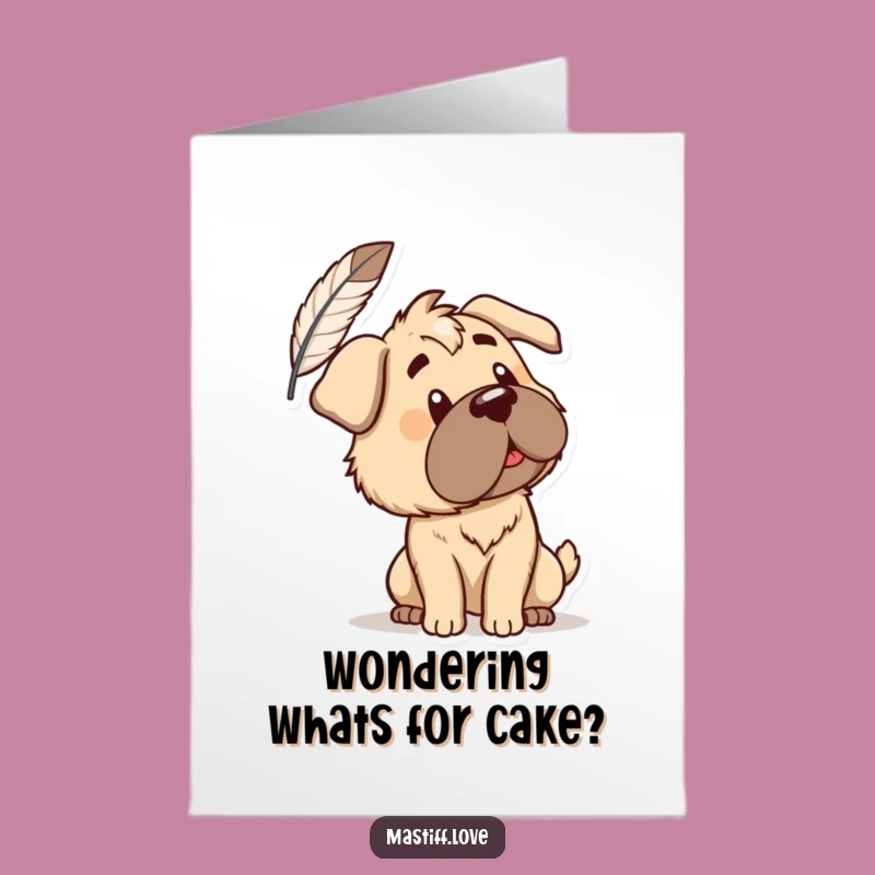 Free Printable Mastiff Birthday Card: Puzzled Pup's Big Day Fun