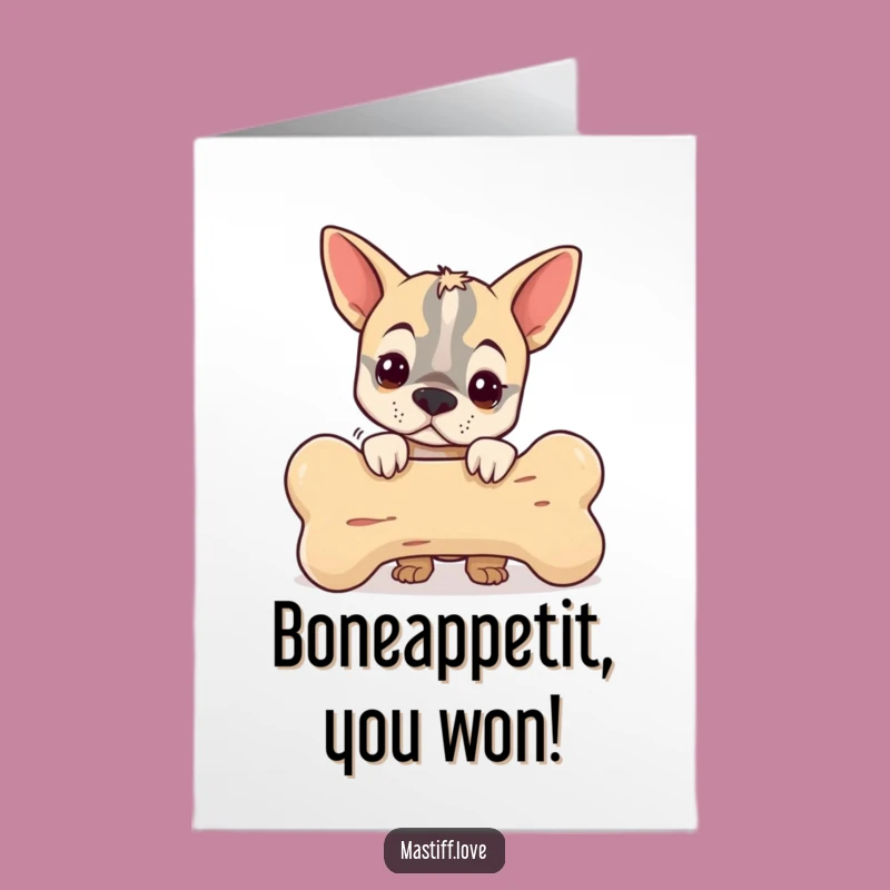 Free Printable Congrats Card: Mastiff's Big Bone Surprise!