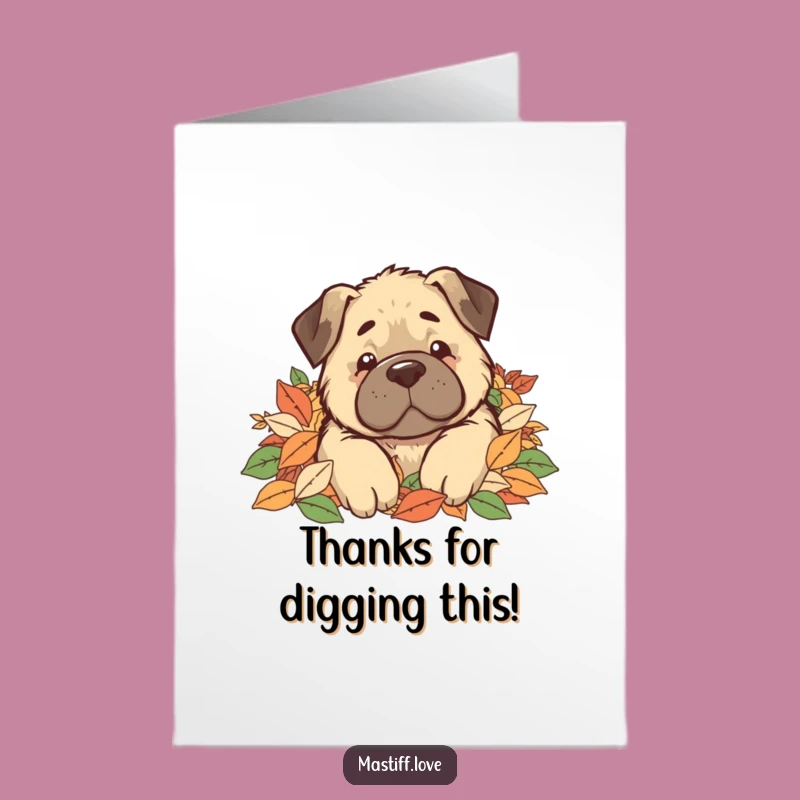 Buried Mastiff Thank You Card Free Printable: Funny Dog Downloadable Gratitude!