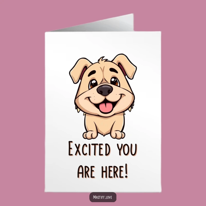 Free Printable Thank You Card: Excited Mastiff, Smiling, Downloadable Gratitude Gift