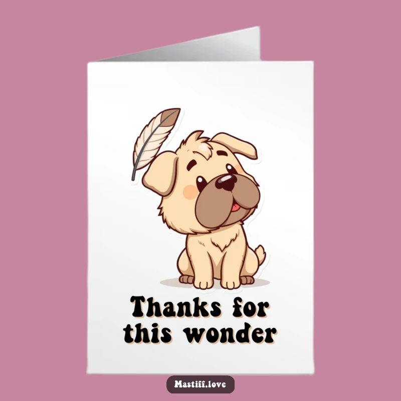 Free Printable Mastiff Thank You Card: Puzzled Thanks with a Smile