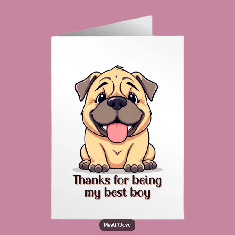 Free Printable Thank You Card: Goofy Mastiff's Happy Thanks Funny Downloadable Gift