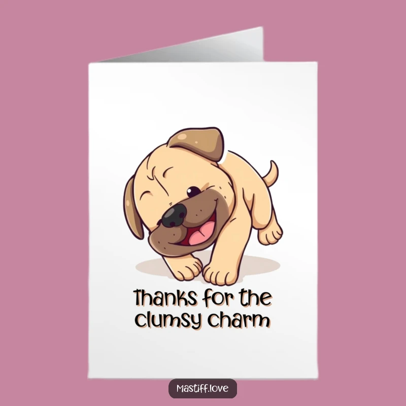 Free Printable Thank You Card: Tumbling Puppy, Cute Funny Downloadable Gift