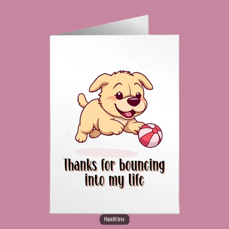 Free Printable Thank You Card: Mastiff's Playful Thanks Funny Downloadable Gift