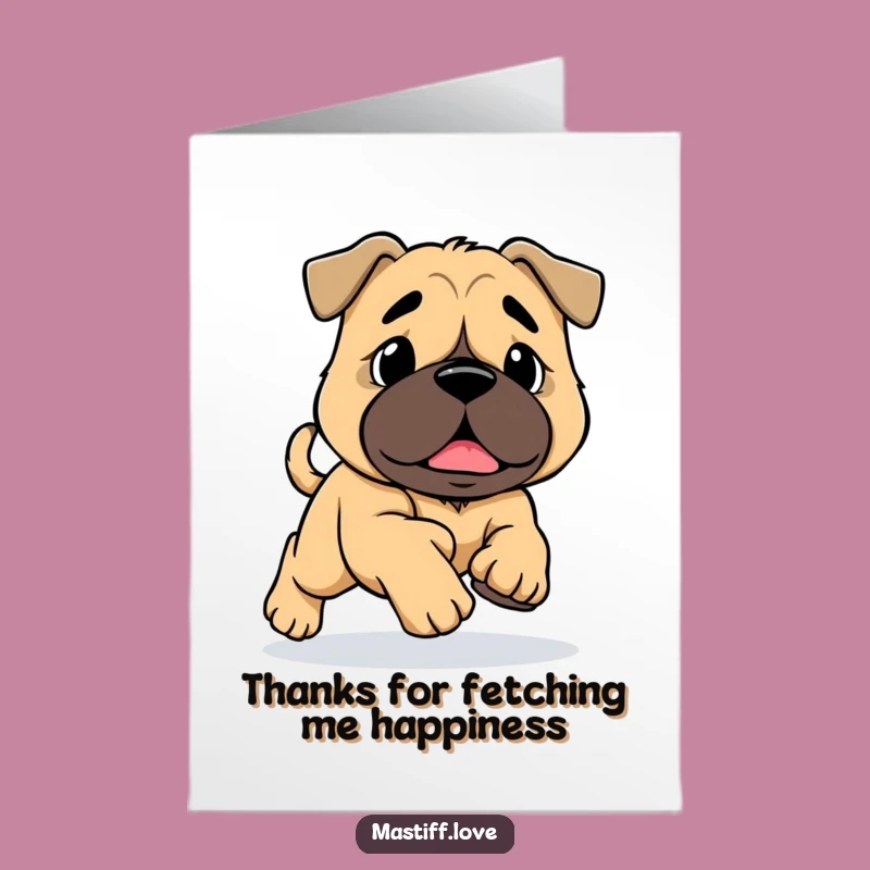 Free Printable Funny Mastiff Thank You Card: Tripping Dog, Grateful Downloadable Gift