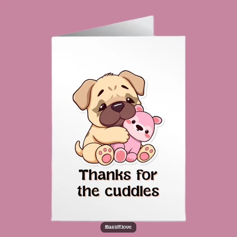 Free Printable Mastiff Thank You Card: Snuggly Thanks with Warmth