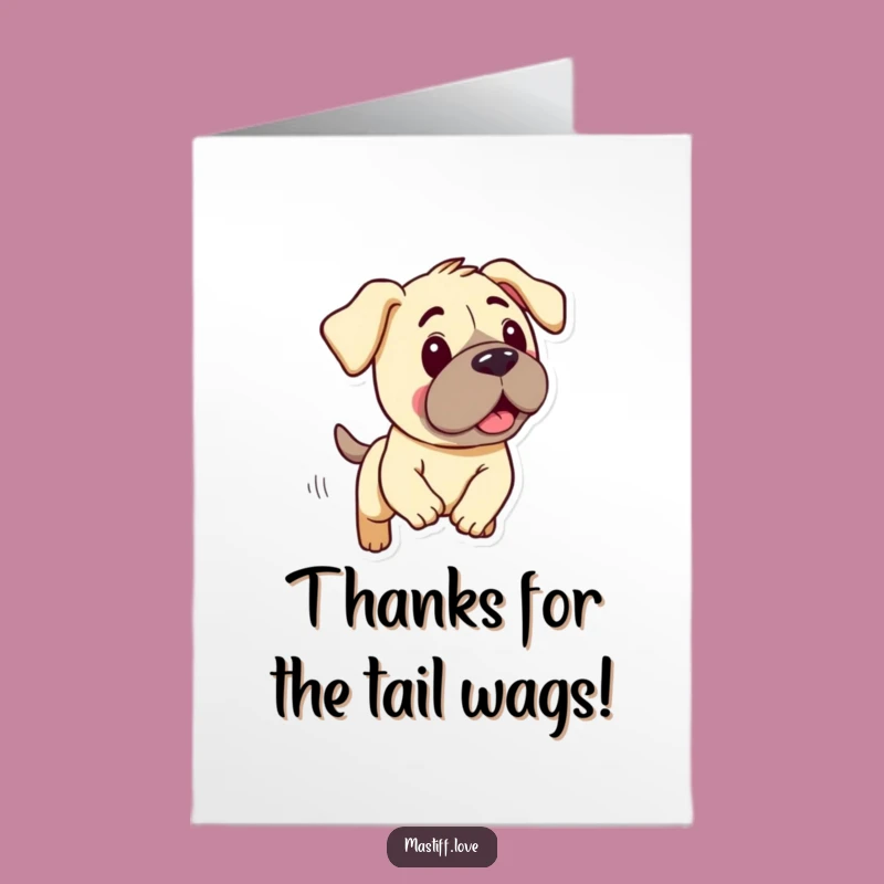 Free Printable Thank You Card: Playful Mastiff Chase - Funny Downloadable Gift of Thanks