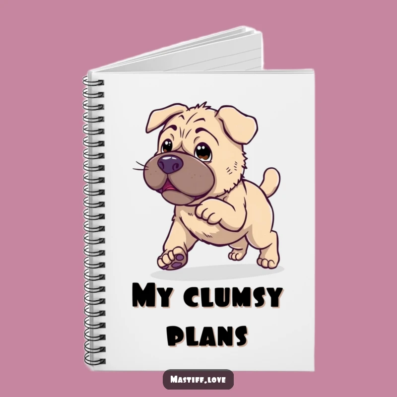 Clumsy Kawaii Mastiff Hop Notebook: Endearing Dog Trying to Hop, Jot Down Funny Notes