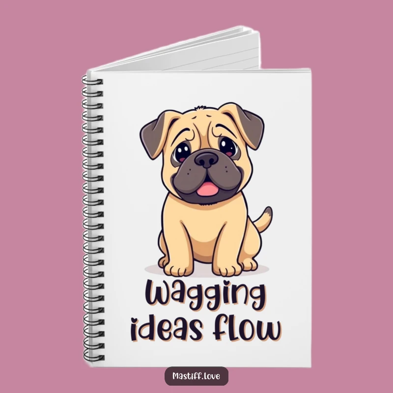 Funny Kawaii Mastiff Notebook: Wagging Tail Pages, Perfect Humorous Gift