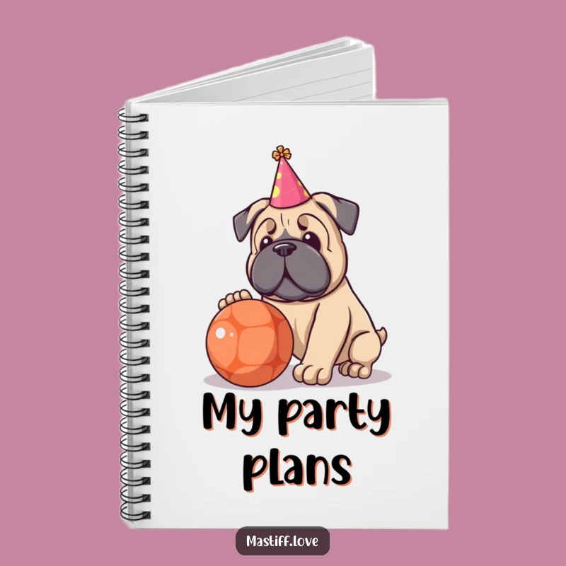 Funny Kawaii Mastiff Party Notebook - Jot Down Celebration Ideas