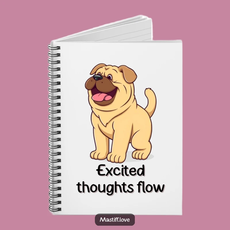Funny Mastiff Puppy Wagging Tail Notebook - Journal for Dog Lovers & Ideas Gift
