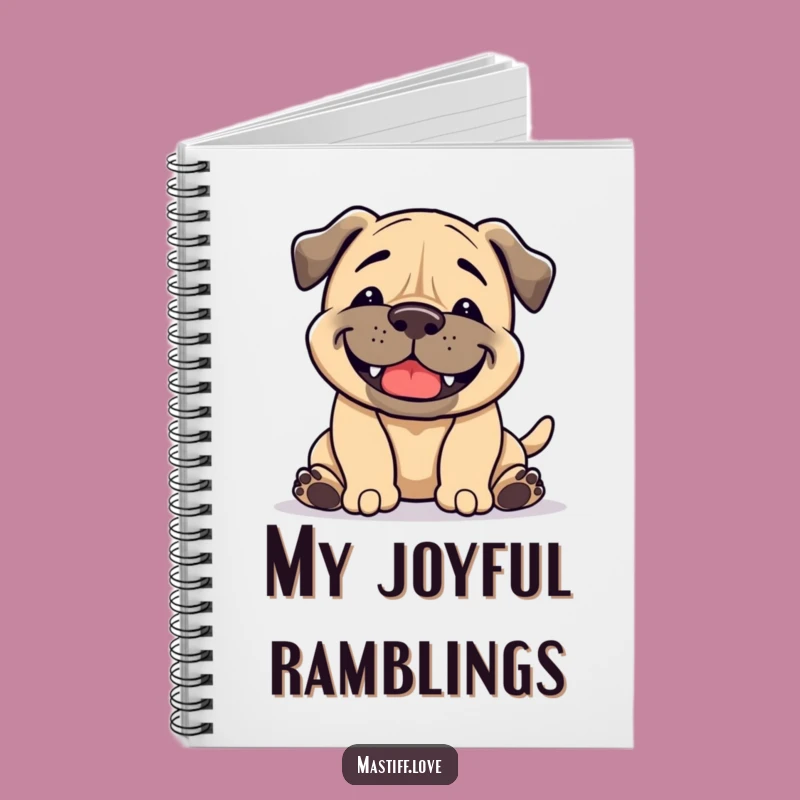 Funny Playful Mastiff Bowing Notebook - Journal Your Happy Thoughts
