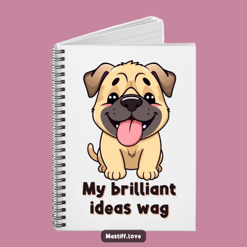 Funny Happy Mastiff Notebook: Journal Tongue Lolling Dog Diary Gift