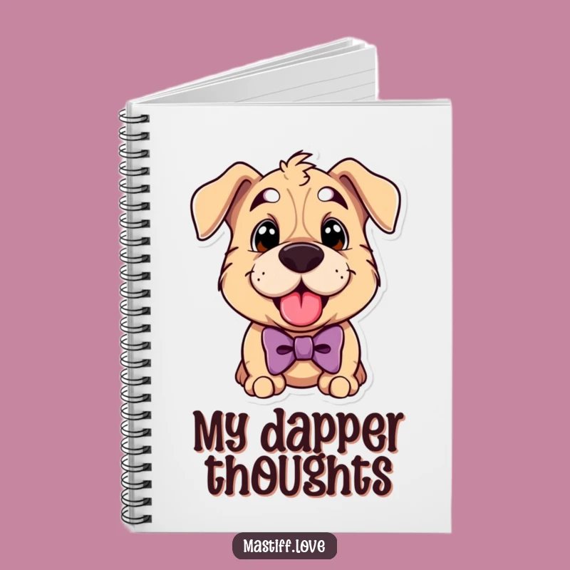 Funny Mastiff Bowtie Notebook: Dapper Dog Panting Journal, Stylish Stationery Gift