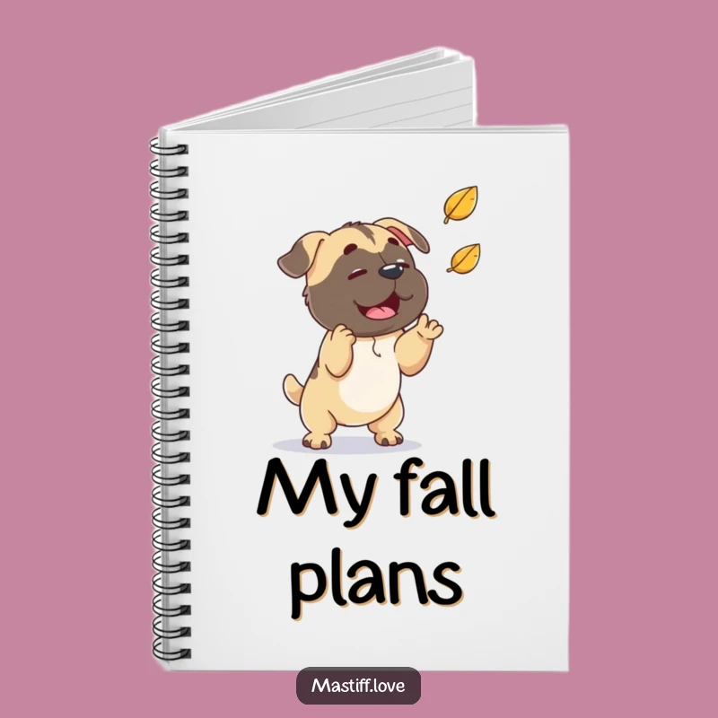 Funny Mastiff Leaf Notebook: Playful Journal for Autumn Thoughts