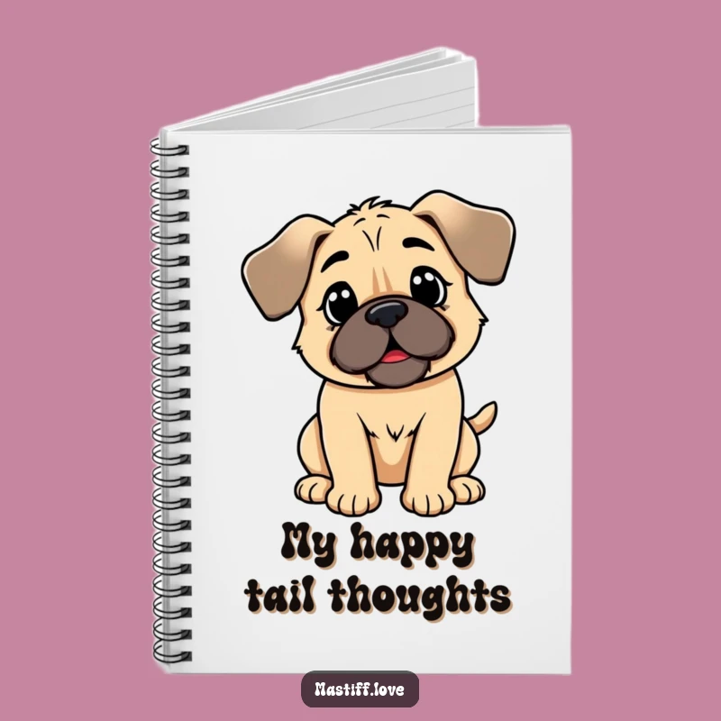 Funny Kawaii Mastiff Wagging Tail Notebook: Capture Happy Thoughts Easily