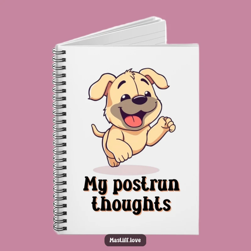 Funny Mastiff Running Notebook - Journal for Happy Dog Adventures and Ideas