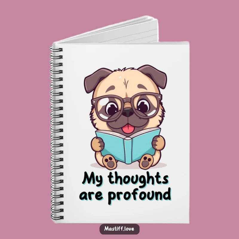 Funny Mastiff Notebook: Delightful Spectacled Dog Journal Gift