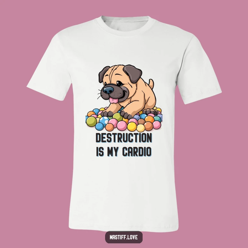 Funny Energetic Mastiff T-Shirt - Playful Dog Owner Apparel Enthusiastically Digging!