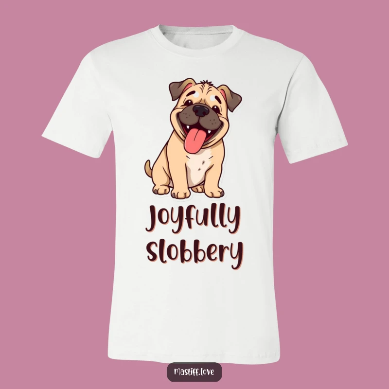 Funny Happy Mastiff T-Shirt: Joyful Cartoon Dog Tee for Sunny Days