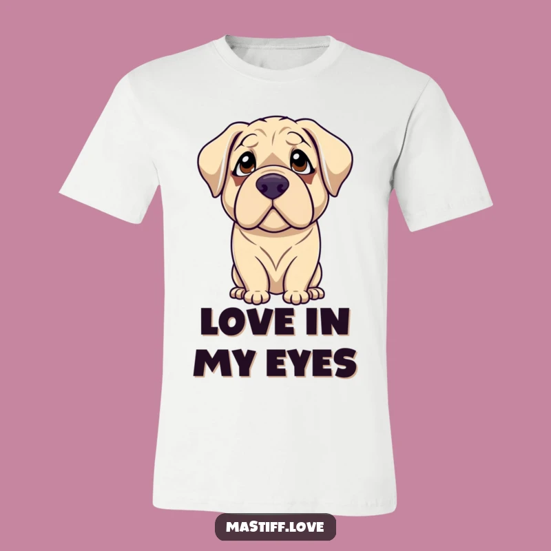 Funny Mastiff Adoring Gaze T-Shirt: Gentle Giant's Love Captured