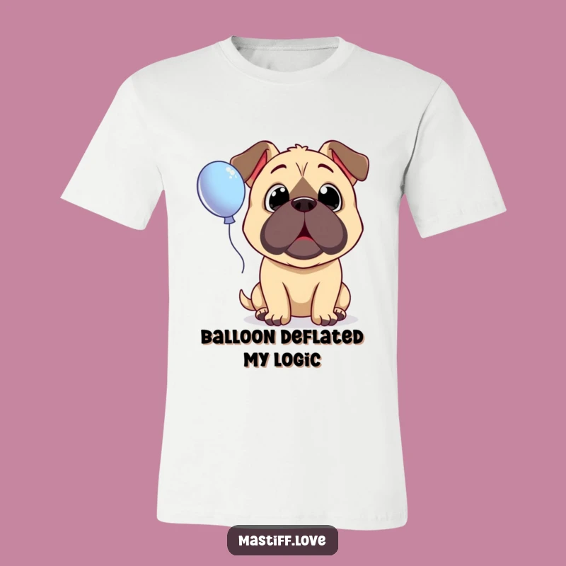 Funny Surprised Mastiff T-Shirt - Innocent Dog Owner Apparel, Floating Balloon!