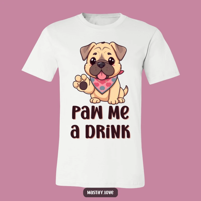 Funny Kawaii Mastiff Paw T-Shirt: Stylish Dog Tee, Friendship Theme