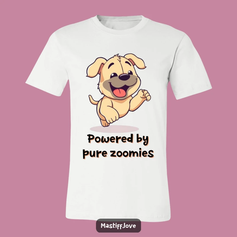 Funny Mastiff Running T-Shirt - Happy Panting Dog Tee for Outdoor Adventures