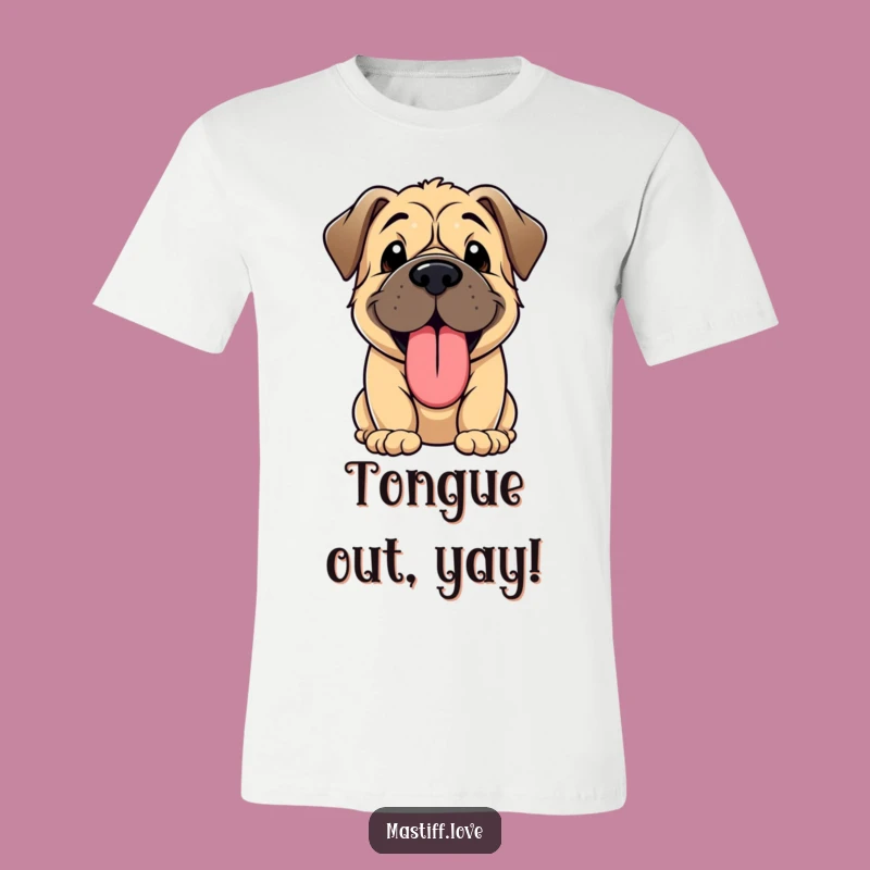 Funny Kawaii Mastiff Puppy Panting T-Shirt - Cute Dog Apparel