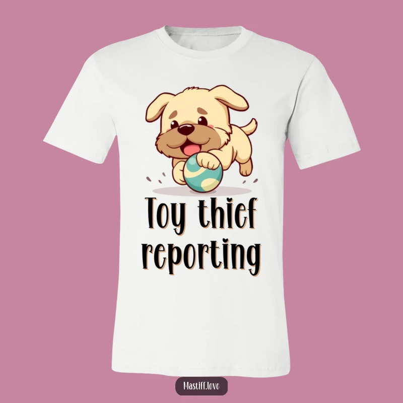 Funny Mastiff T-Shirt: Kawaii Puppy Toy Chase Design, Hilarious Gift
