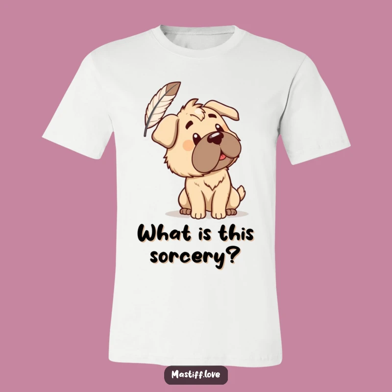 Funny Mastiff Feather T-Shirt: Curious Head Tilt, The Wittiest Tee for a Thoughtful Funny Gift!